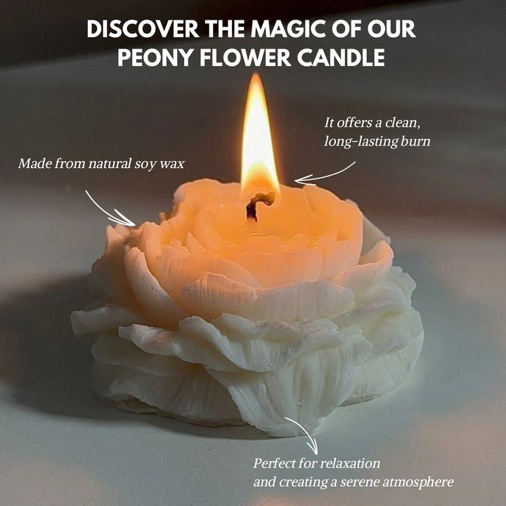 Peony Flower Candle | Scented Floral Gift for Birthday, Home Decoration & Gifting | Rose Candle for Decoration | Floral Scented Soy Wax Bouquet - Euphoria Gifts