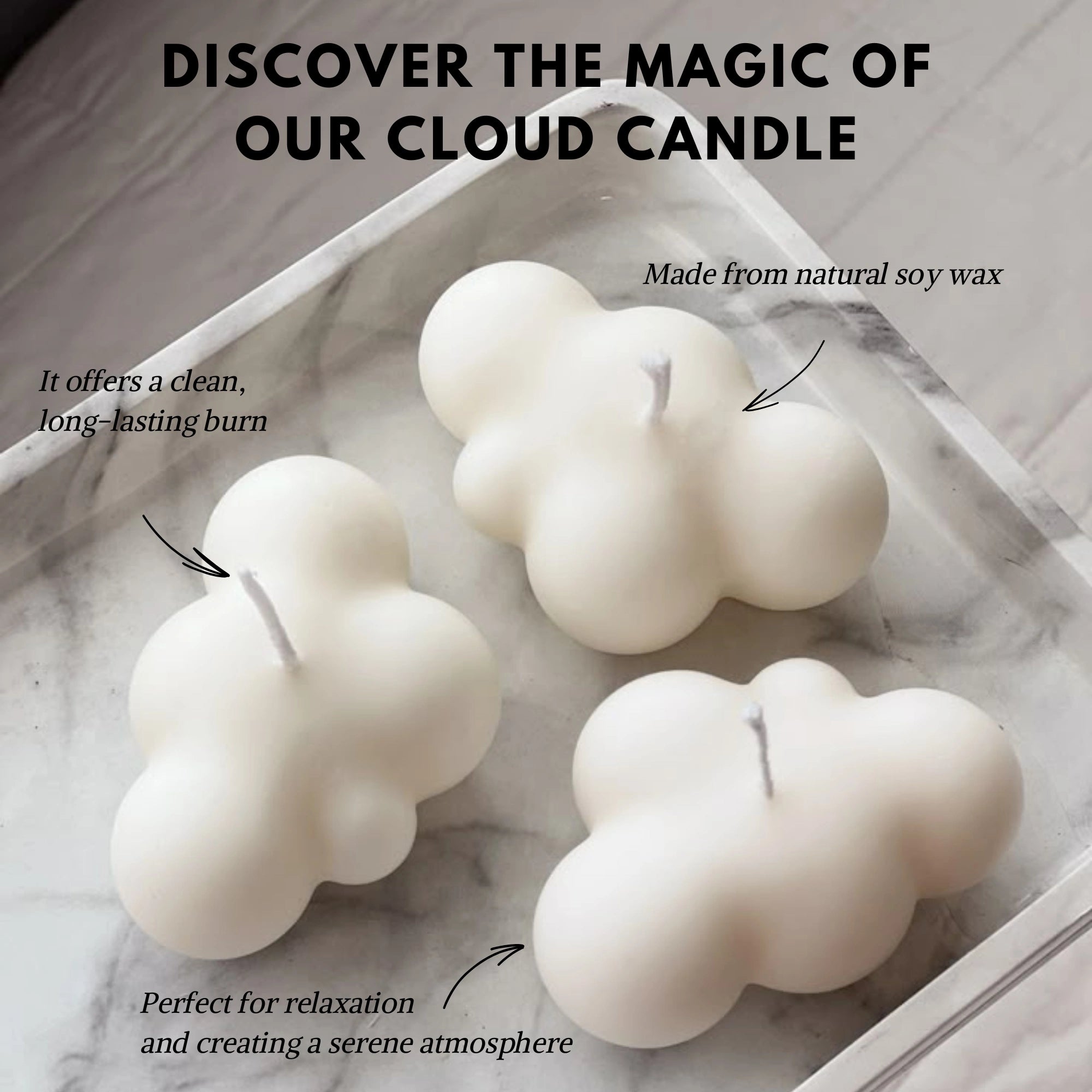 Euphoria Gifts Cloud Candle Pack of 2 | Sky Blue Scented Vanilla Candle for Home Decor, Prayer, Manifestation & Gifting | Aesthetic Colourful Cloud Shape Candles for Birthday & Room Decoration