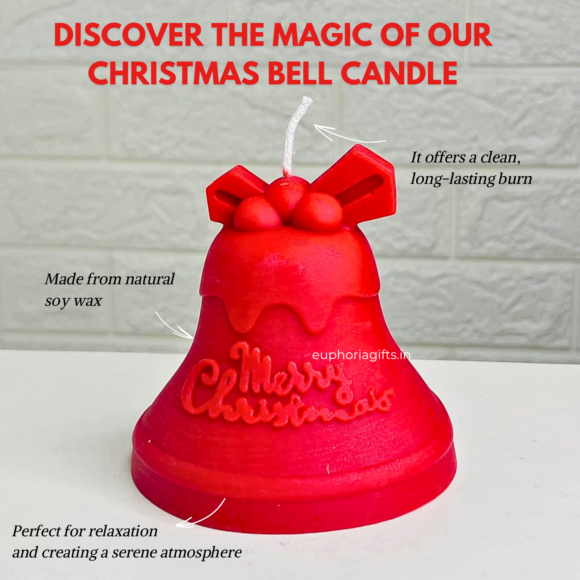 Christmas Bell Candle for Table Décor