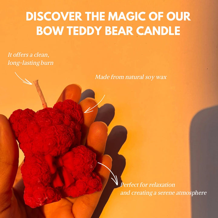 features of soy wax teddy bear candle , Teddy bear candle for birthday cake or celebration decor