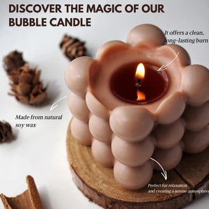big bubble candle for home decor. cube shape candle , soy wax bubble candle
