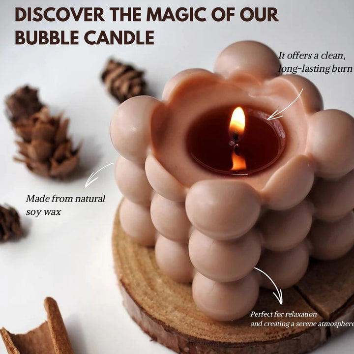 big bubble candle for home decor. cube shape candle , soy wax bubble candle