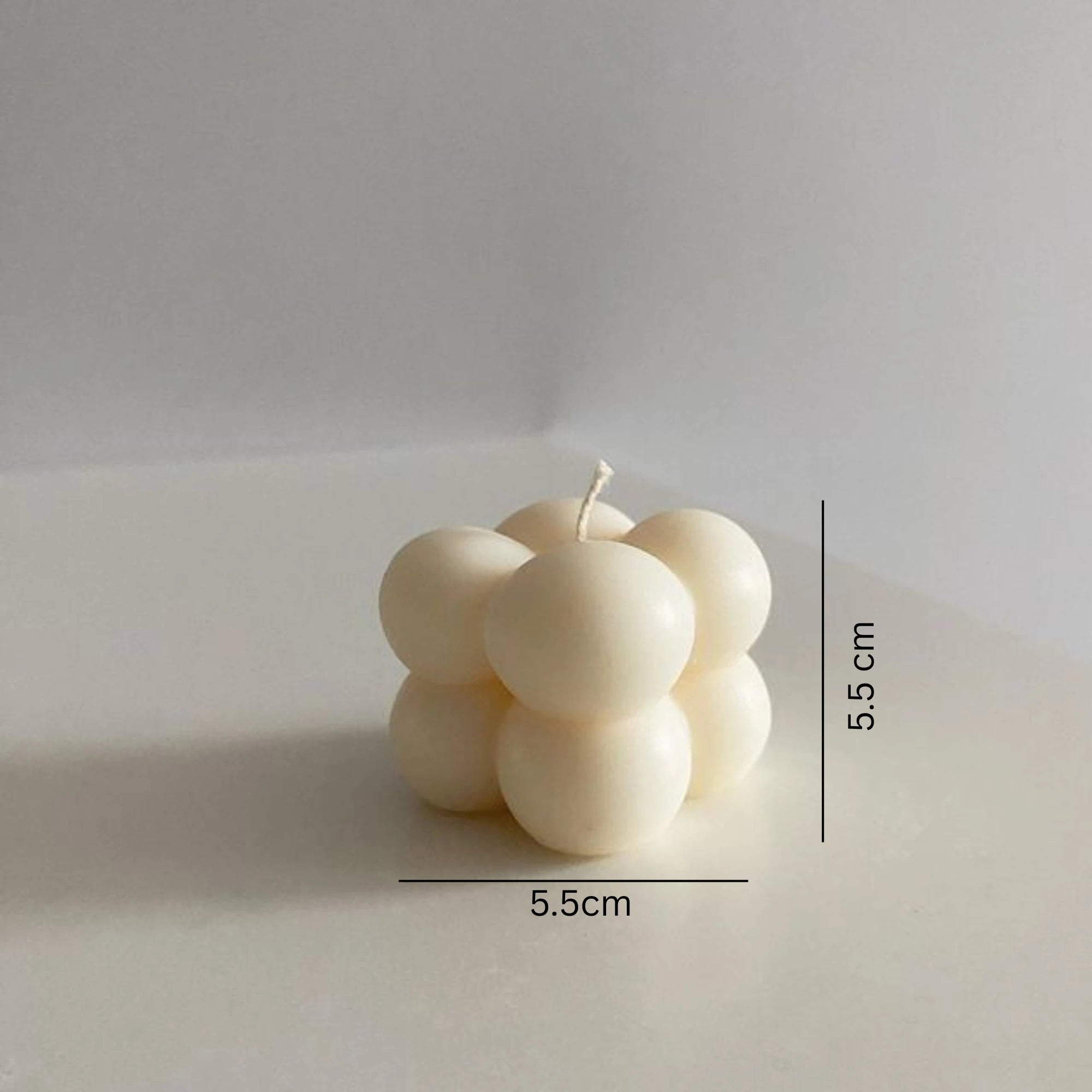 Cream white mini bubble candle with size dimensions – 5.5 cm – minimalist decor and aromatherapy candle. cute small candle, pinterest candle