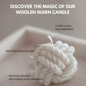 "Woolen yarn soy wax candle benefits – clean long-lasting burn, made for relaxation by Euphoria Gifts